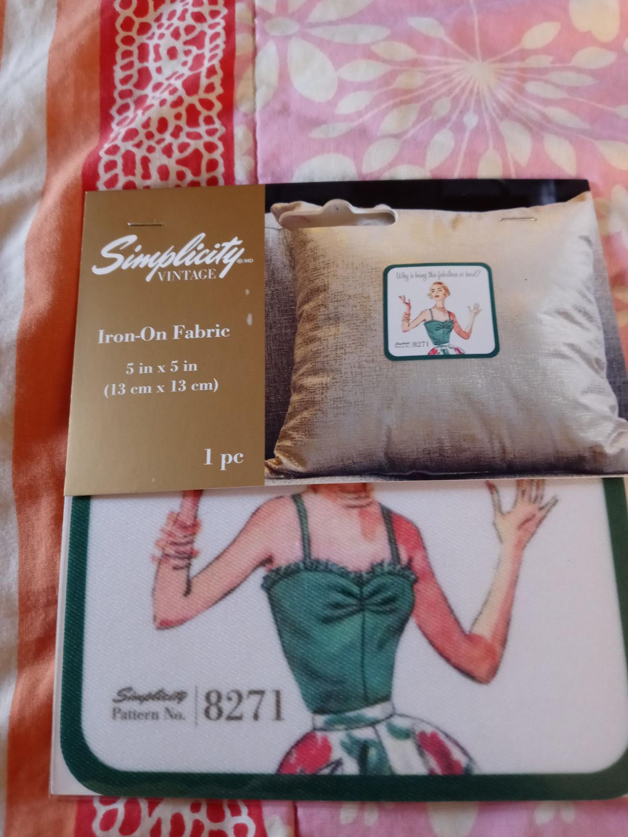 Simplicity vintage iron on patch nip