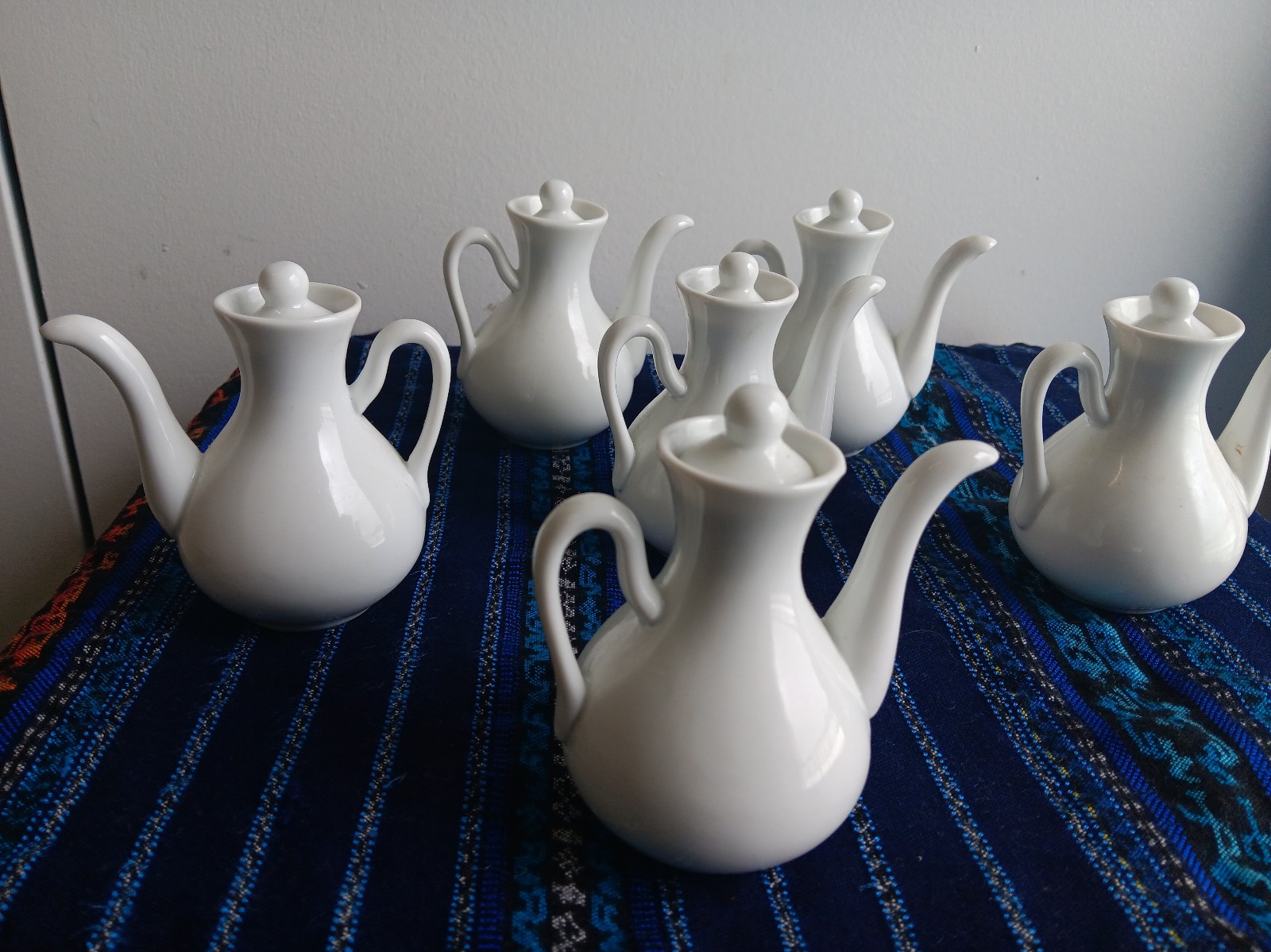 Lot Of 6 Vinegar or Oil Bottle with Lid  Height 3.5”