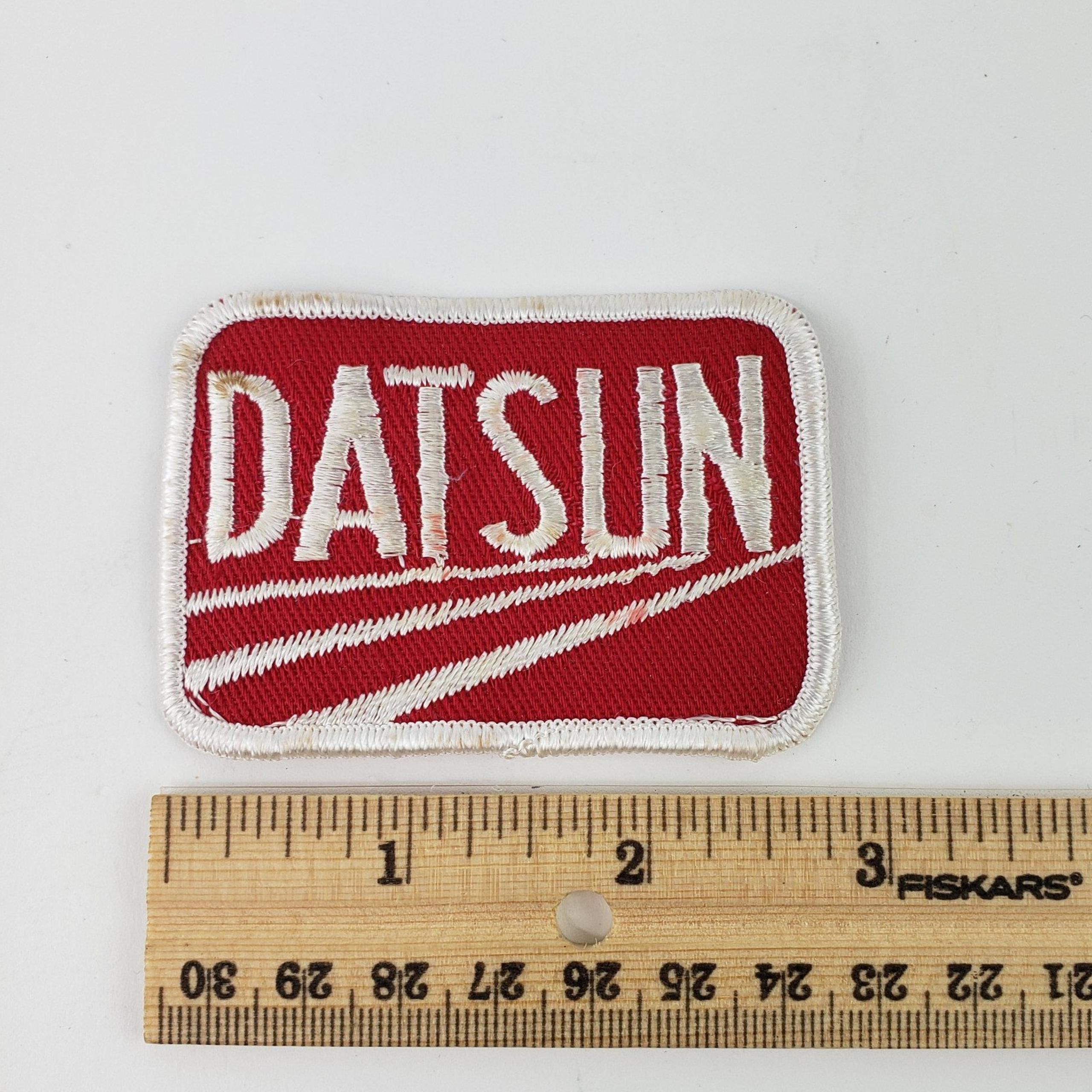 NOS Vintage Original 1970s Datsun Logo Embroidered 3" Patch Automotive Car
