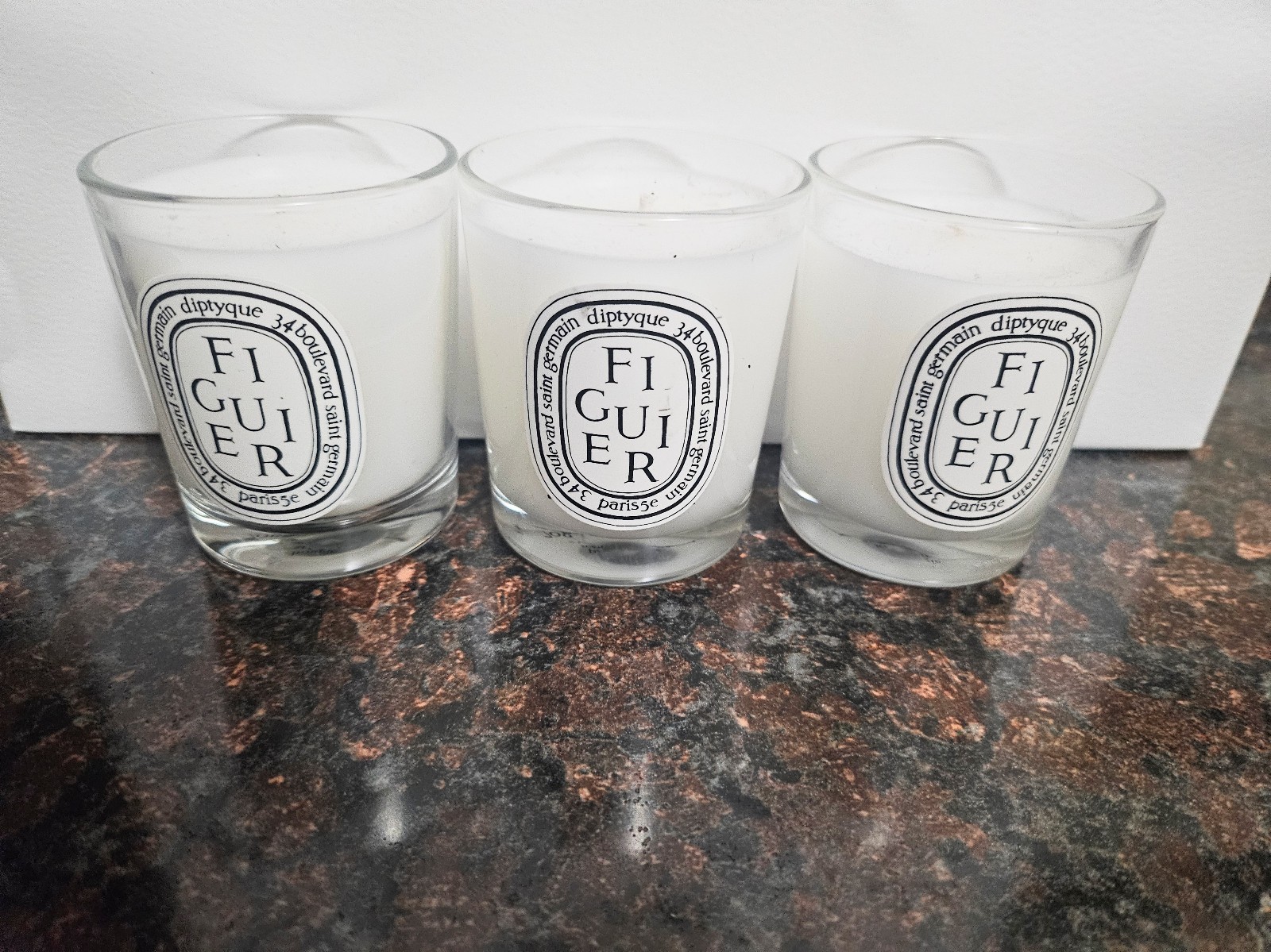 3 Diptyque candles (3 x figuire) 70g each