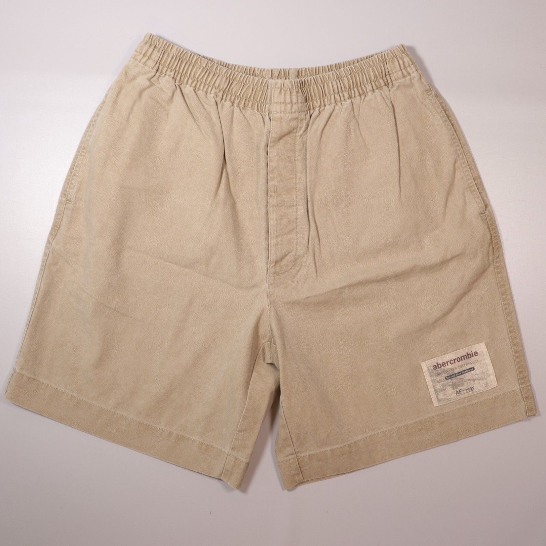 VTG Abercrombie Saltwater Distressed Shorts Beige 90's Mens L Large x 8