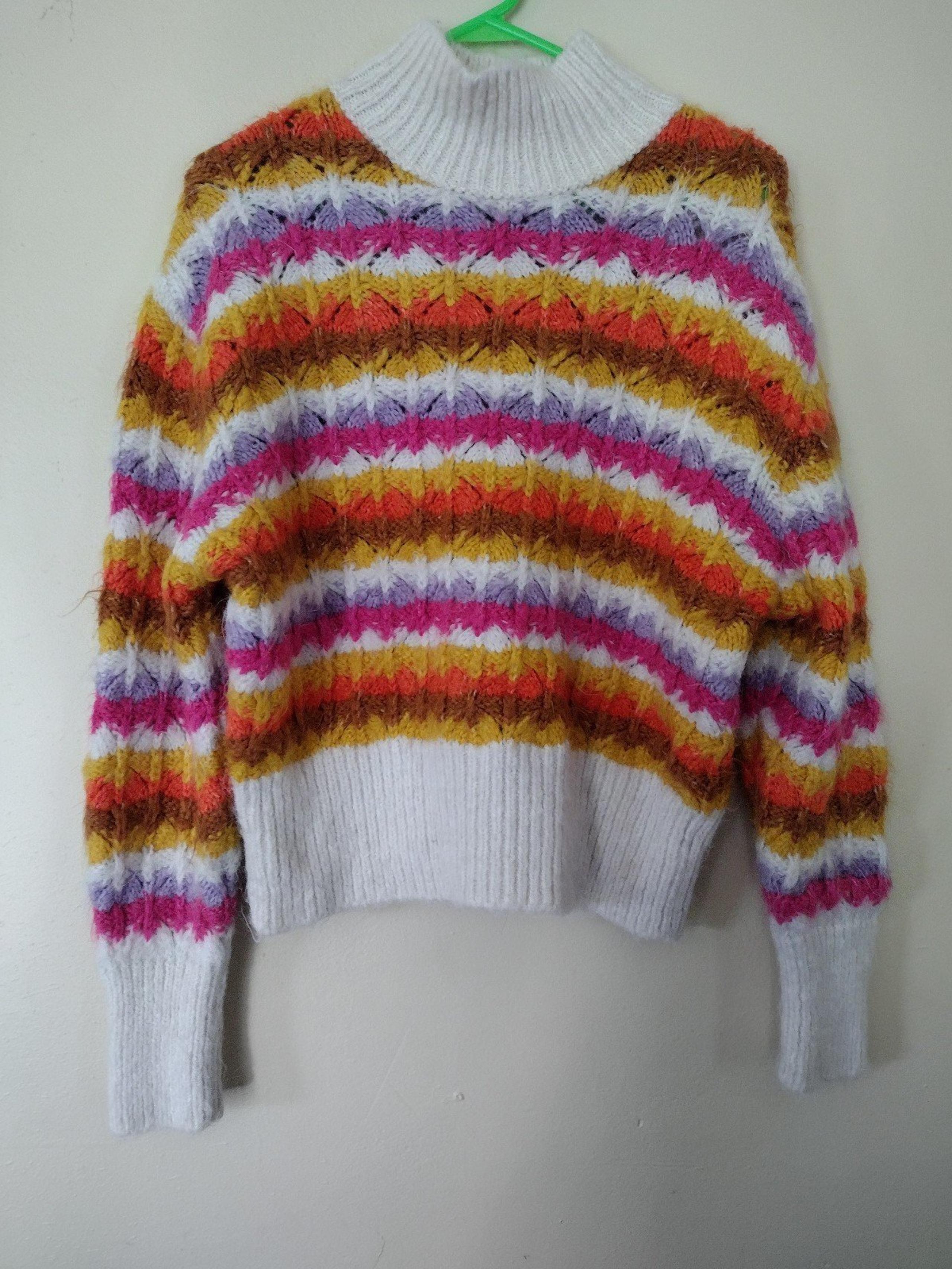 Zara women's multi color mock sweater size small