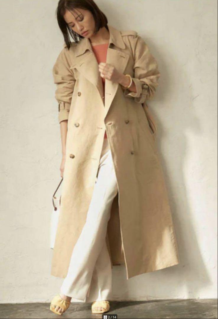 ROPÉ [Satomi Ishihara Drama Worn] Linen Cotton Form Trench Coat