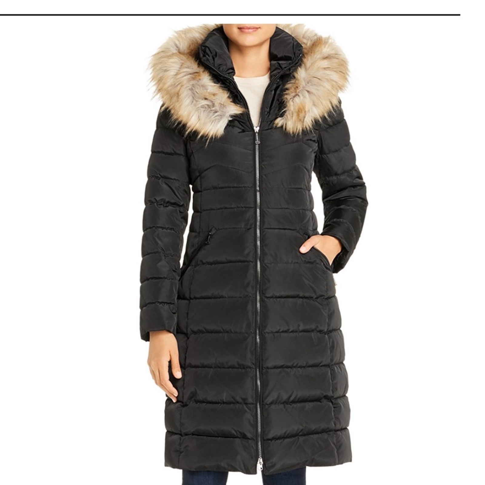 Laundry by Shelly Segal Black faux fur jacket size small