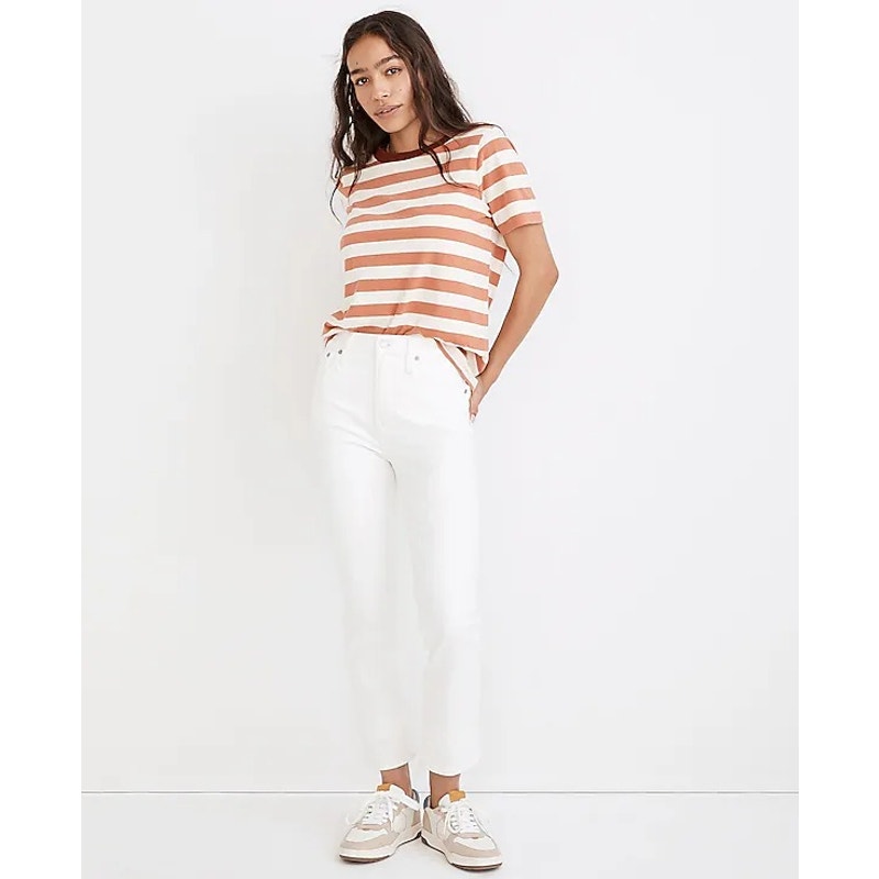 Madewell The Curvy Perfect Vintage Jean Tapered Leg Tile White Size 30 NWT