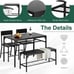 Shintenchi Kitchen Table Chairs Set of 4, Dining Table Set for 4 with Bench and