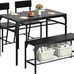 Shintenchi Kitchen Table Chairs Set of 4, Dining Table Set for 4 with Bench and
