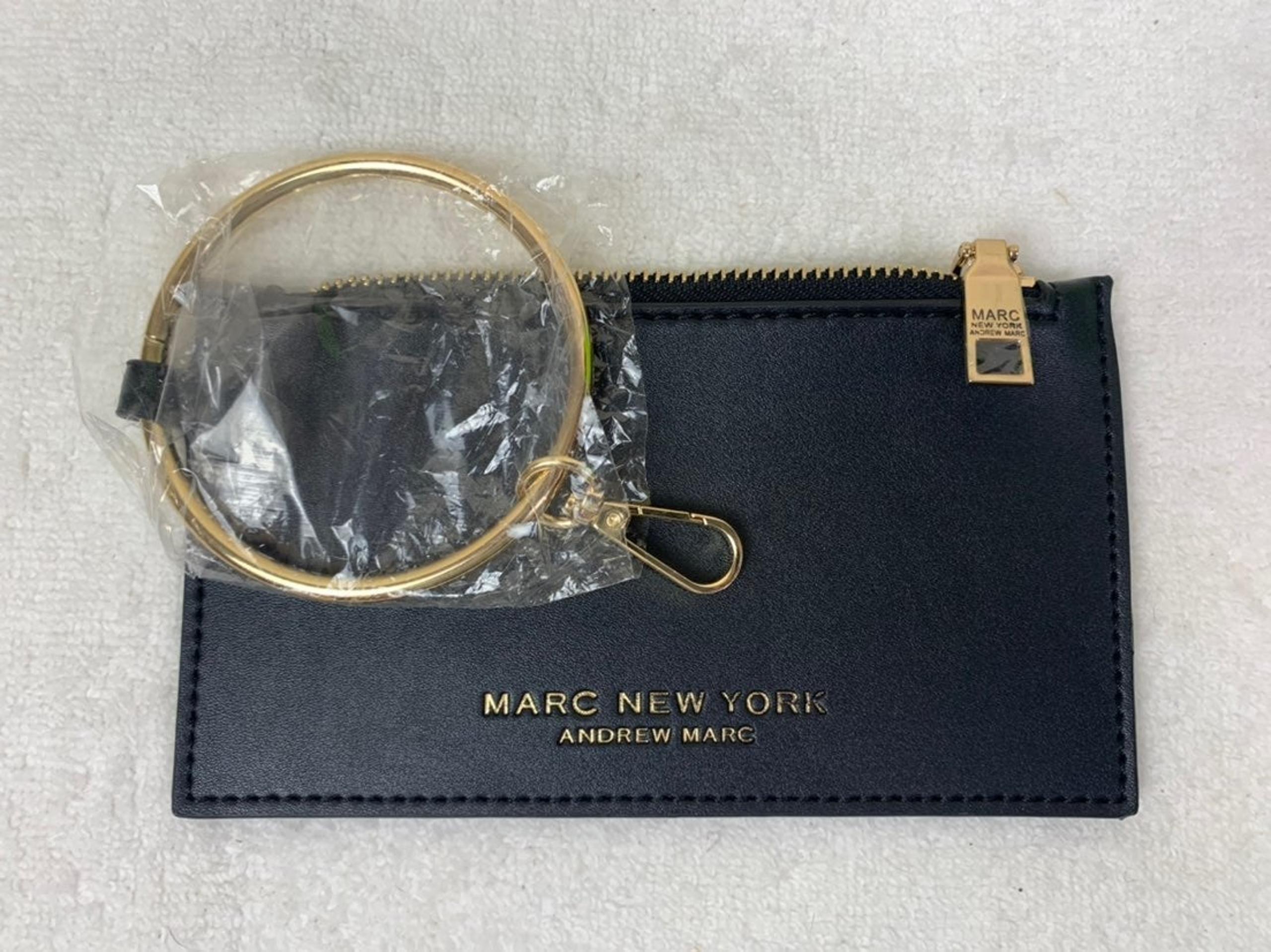 Andrew Marc New York Zip Lock Pouch Cosmetics Bag Keychain Ring NWT