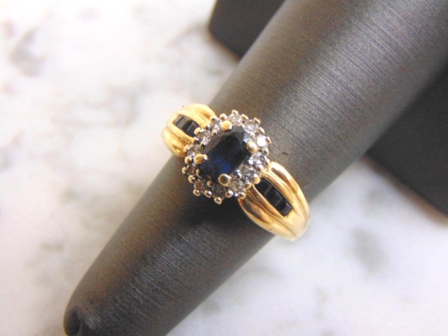 Womens Vintage Estate 14k Yellow Gold Sapphire & Diamond Ring 5.8g #E3626