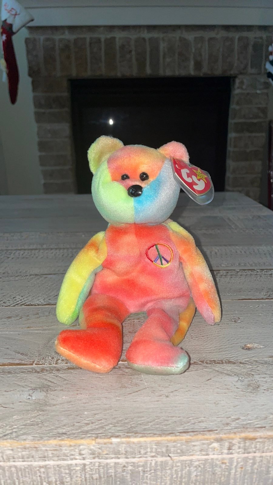 Rare TY Beanie Baby Peace Bear