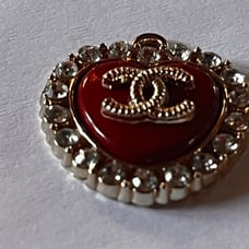 Authentic Vintage Chanel Zipper pull Charm Rare design Vtg button Charm Chanel