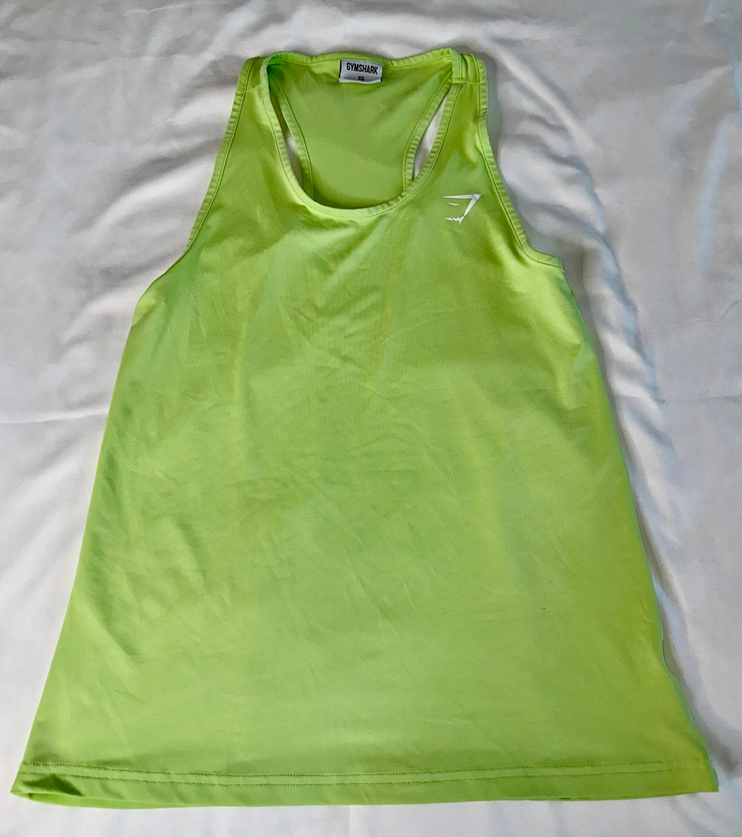 Gymshark Tank Top Women Extra Small Neon Green Razorback Athletic