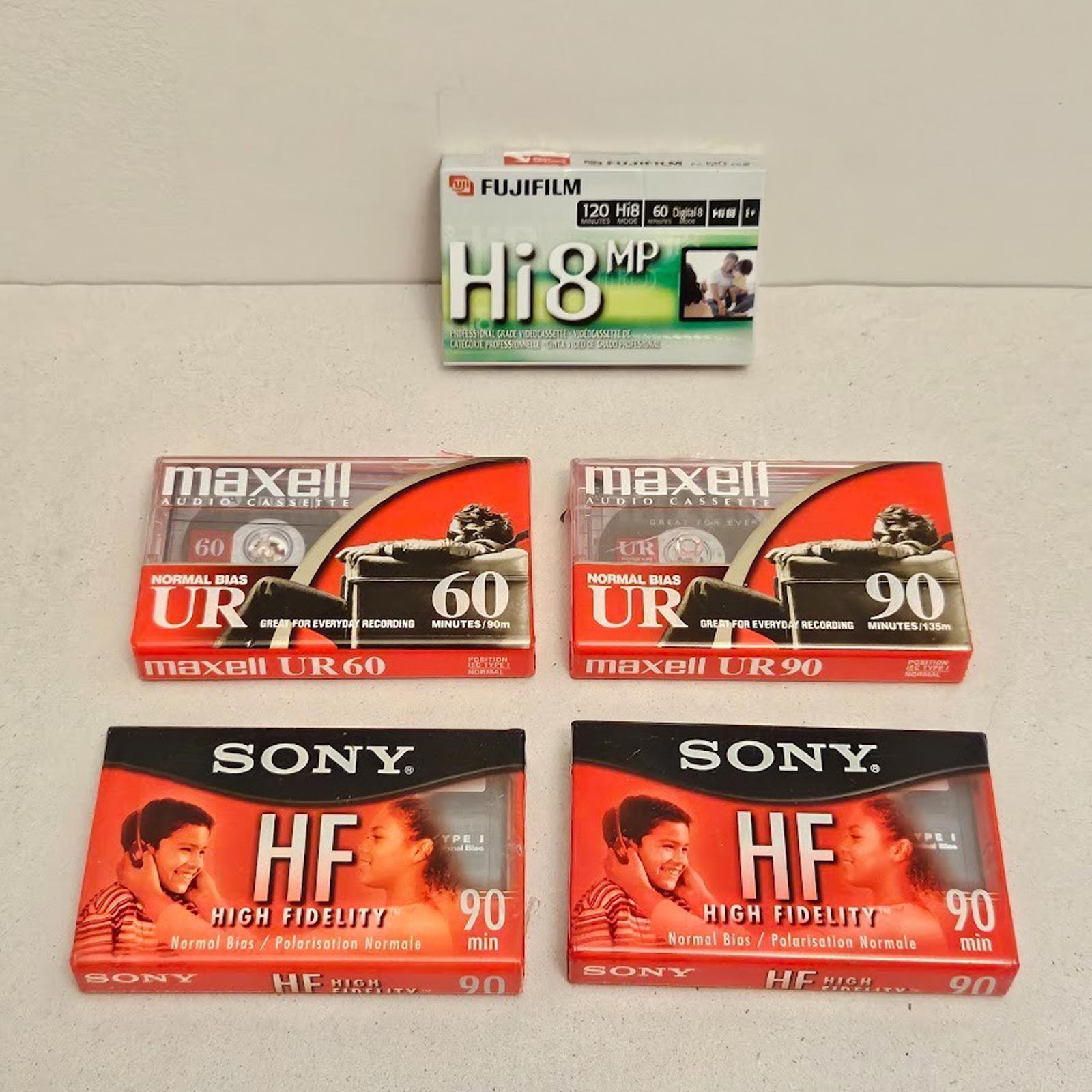 LOT x5 Fujifilm P6-120 Video Maxwell UR 60 90 Sony C-90HFL Audio Cassette NEW