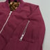 Cheetah Print Fuzzy Lined Maroon Zip Up Bomber Jacket