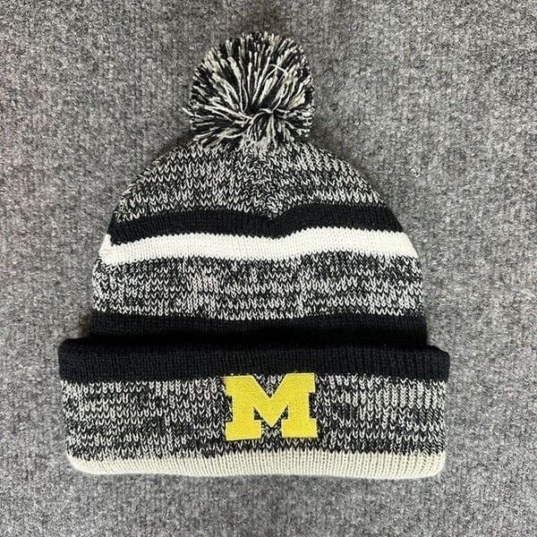 Michigan Wolverines '47 Brand Beanie Mens OSFA Grey NCAA College Pom NWT Adult