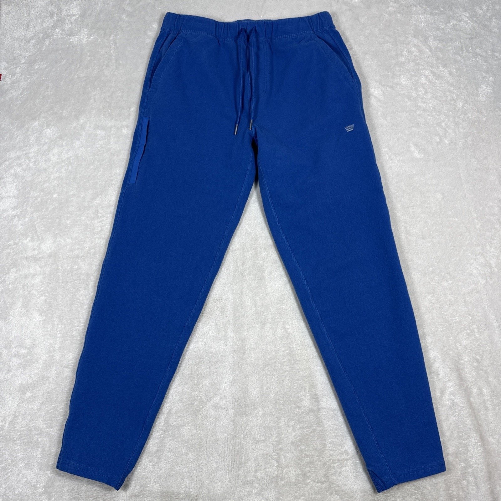 Mack Weldon Ace Sweatpants Mens Medium M Blue Tapered Leg Pockets Lounge Comfort
