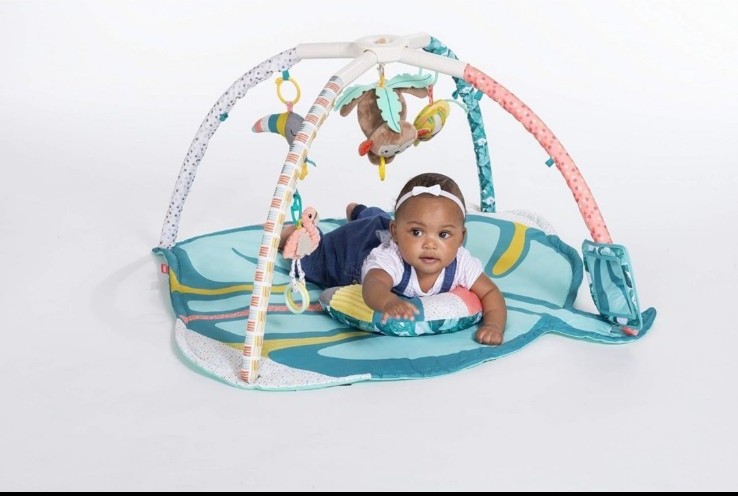 Infantino 4-in-1 Deluxe Twist & Fold Activity Gym & Play Mat, Tropical NEW