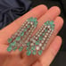 Aqua Blue Crackled Crystal CZ Statement Earrings, Teal Blue Crystal Earrings
