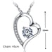 New 925 Sterling Silver Diamond Open Heart Necklace
