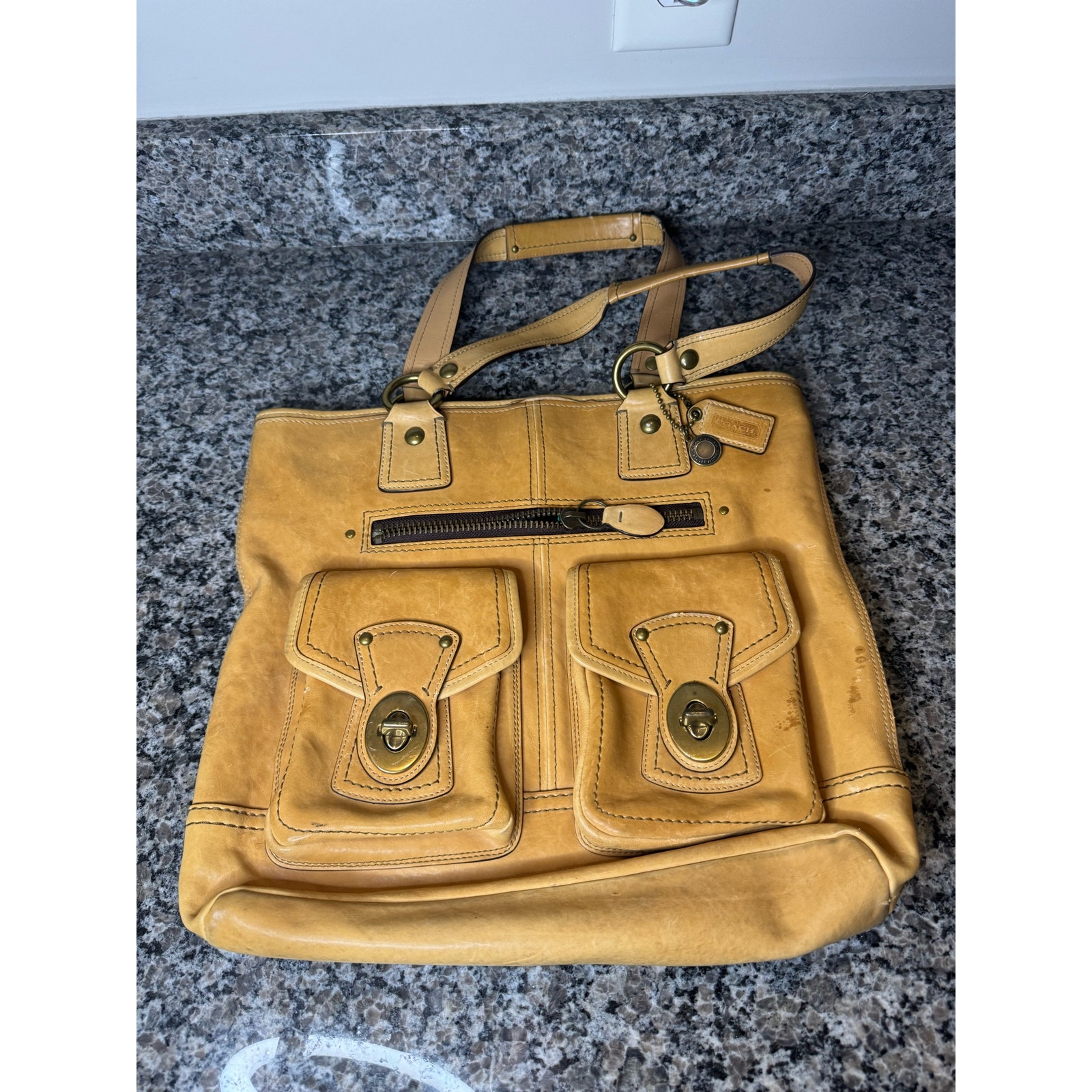 Coach 65th anniversary Gigi camel leather tote bag 11131