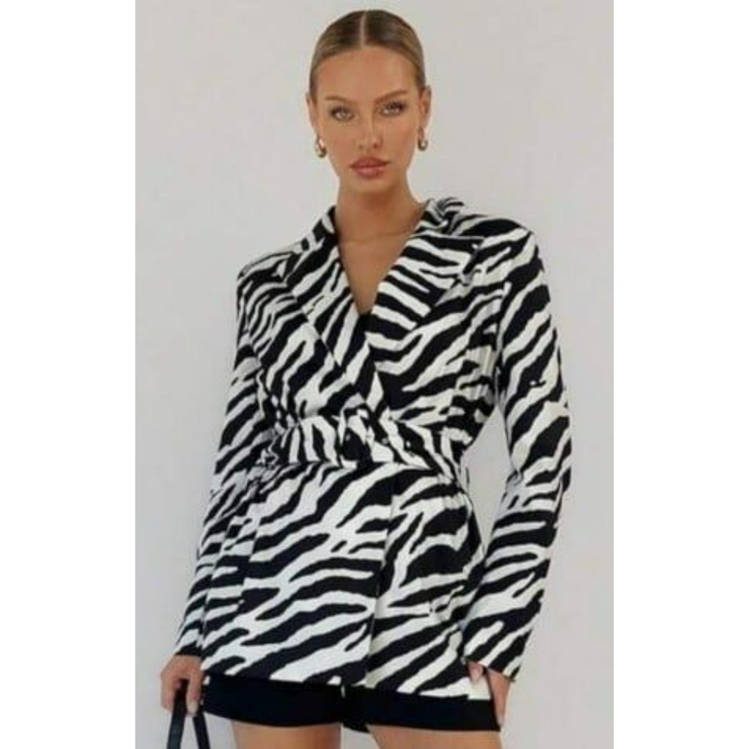Women's zebra print blazer by shein