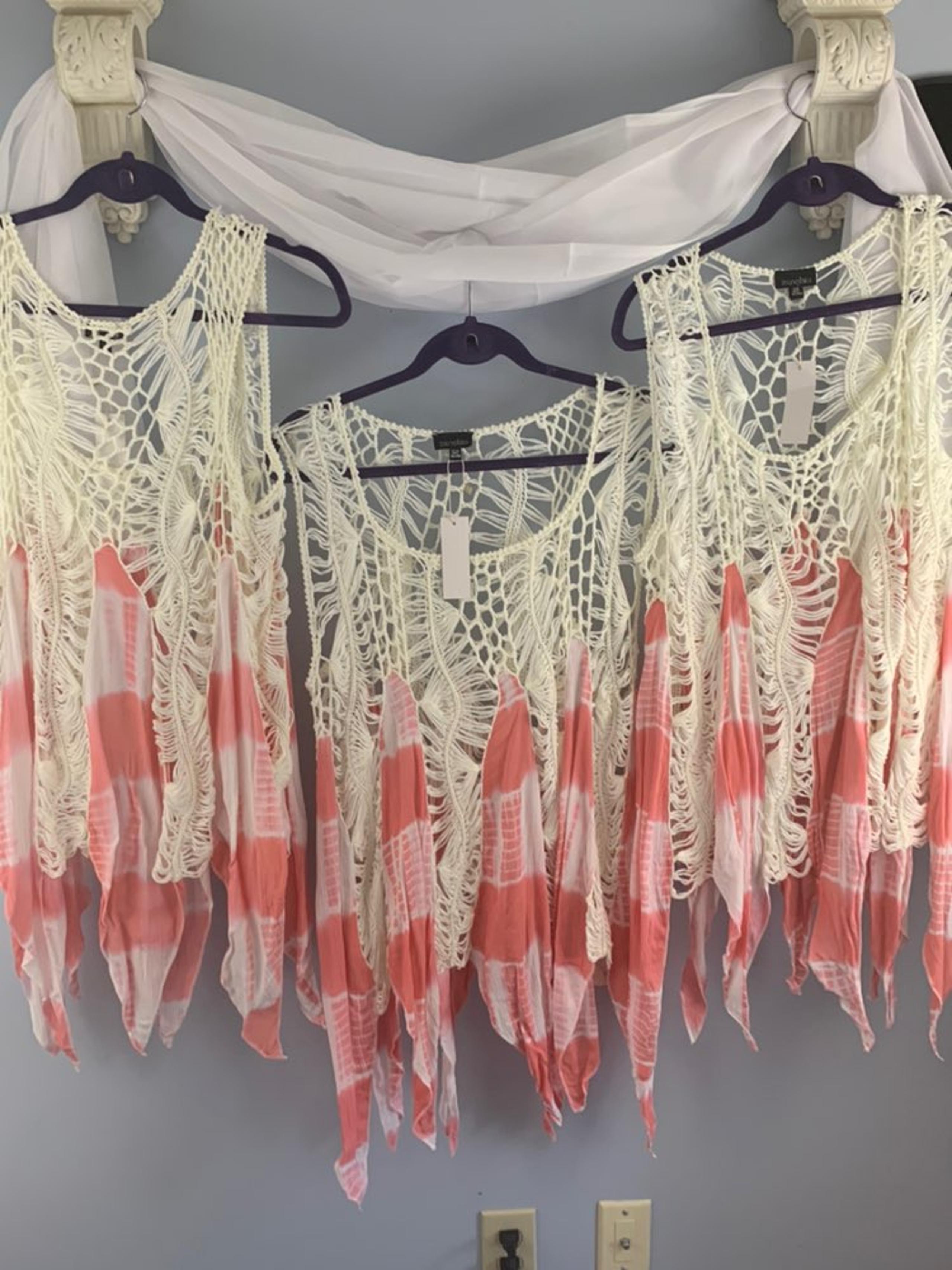Zenobia NEW crochet flair top.