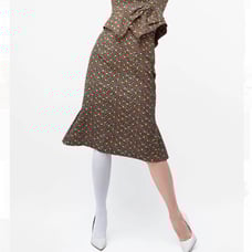 Batsheva strawberry ditsy floral print skirt
