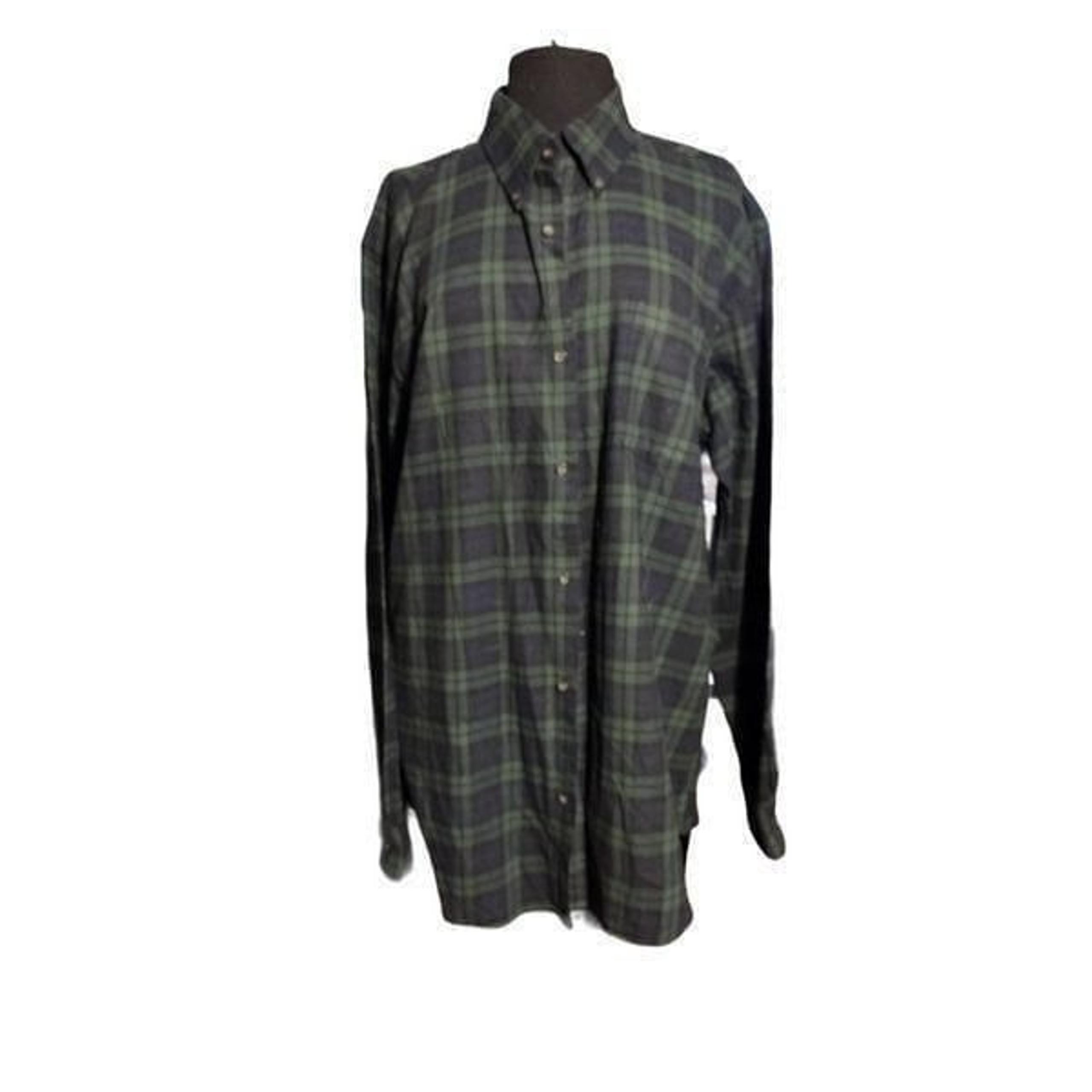Foundry Men Button Up Shirt XLT Plaid Flannel Long Sleeve Collar Casual