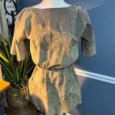 Vintage Suede dress/tunic with scalloped hem patchwork by Miler 80’s