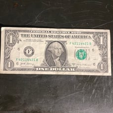 Bookend 421 Dollar bill RARE! Cool number index 98.2 421 14 421