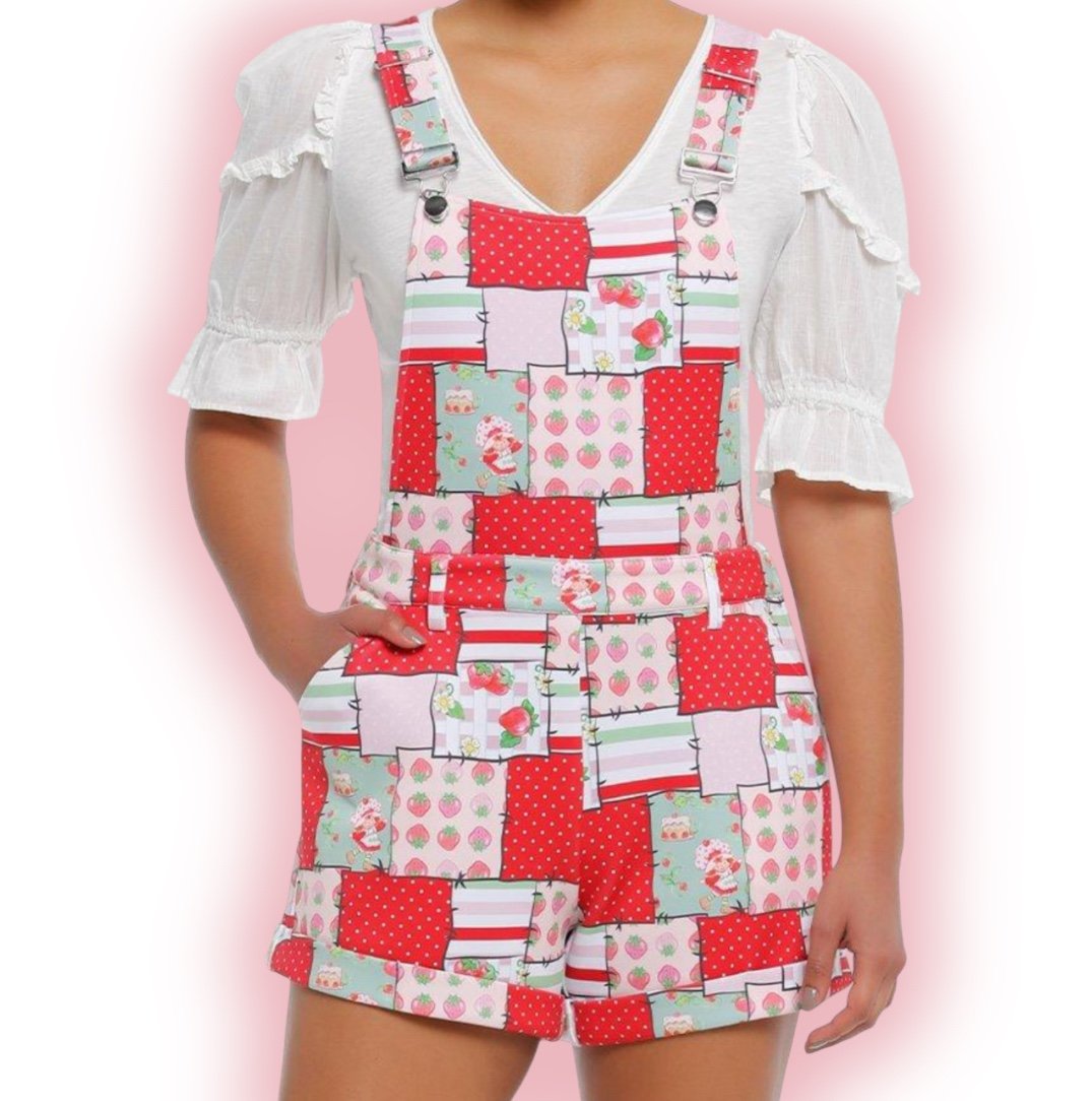 Strawberry Shortcake Patchwork Shortalls
