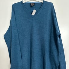 Blue Merino Wool Sweater V neck by Jos. A. Bank size 2XB