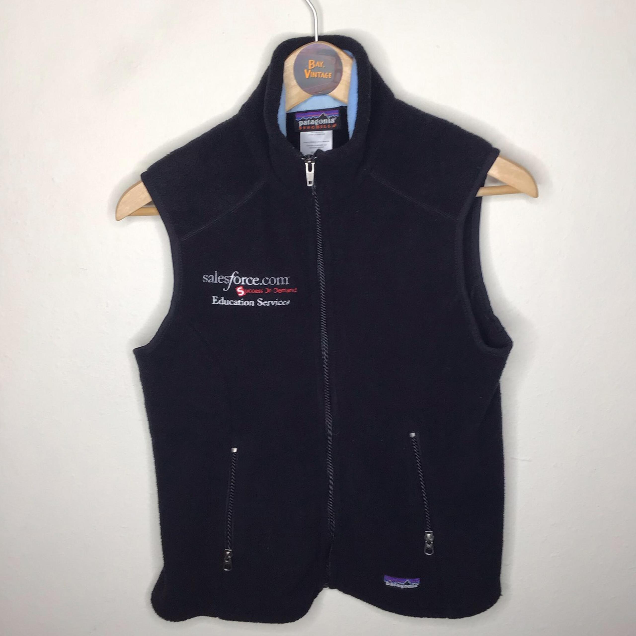 Patagonia synchilla full zip fleece sweater vest womens small branded