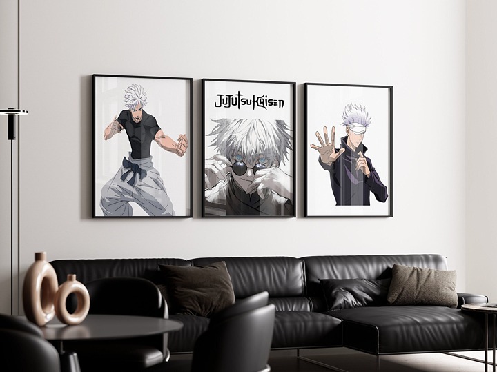 Jujutsu Kaisen Poster Set of 3 Manga Art, Anime Manga Poster, Satoru Gojo