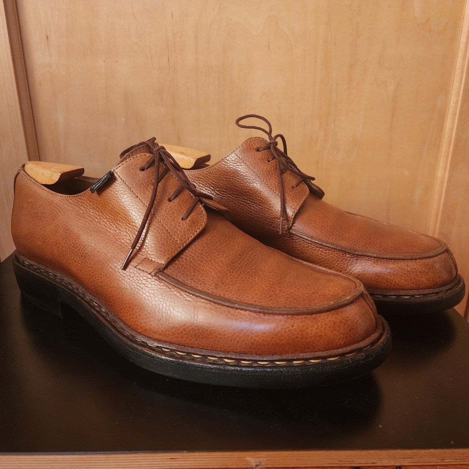 PARABOOT CHAMBORD LIGHT BROWN LACE UP MEN'S SHOES.PARABOOT SHOES