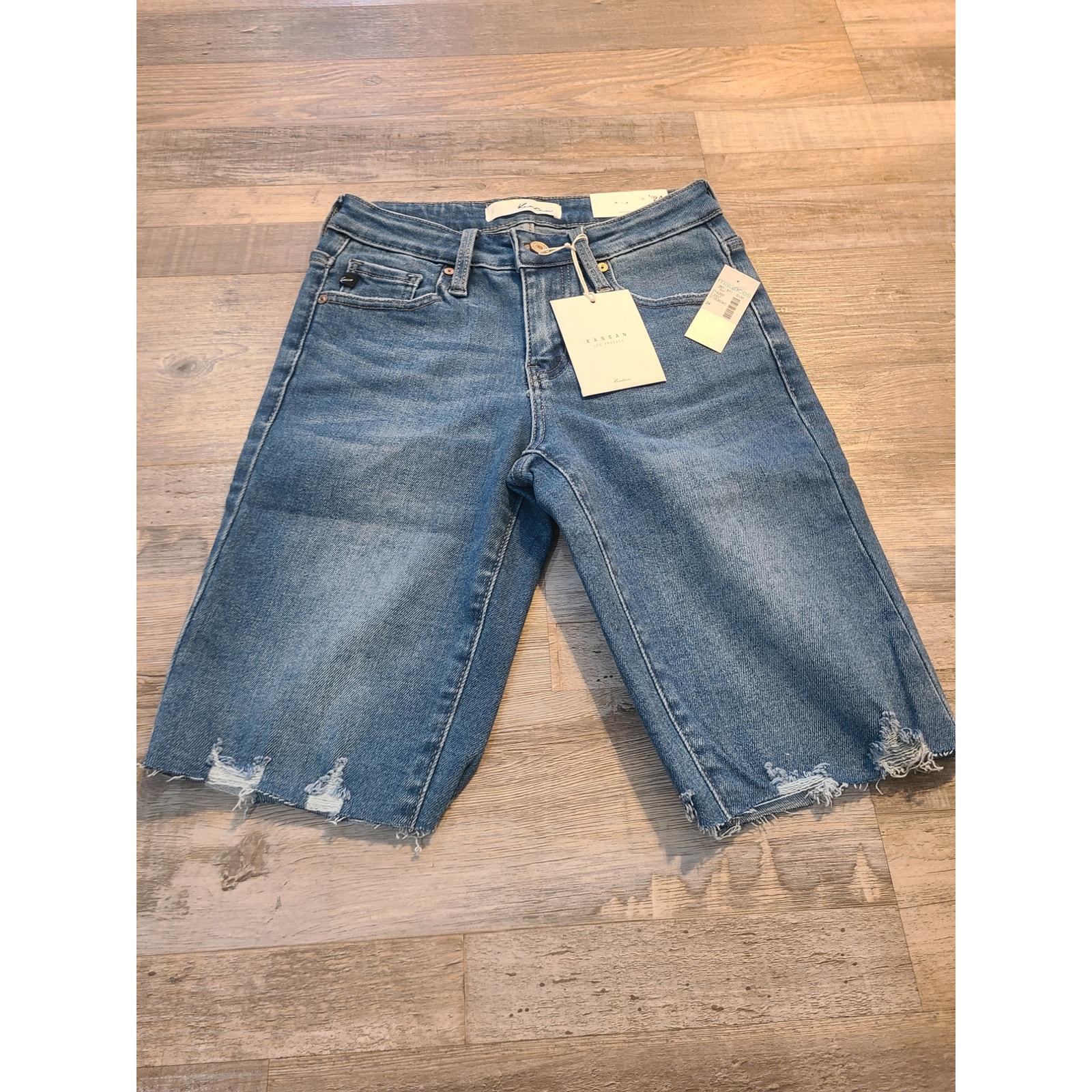 Kancan 1/24 junior's cut off denim long shorts new with tags