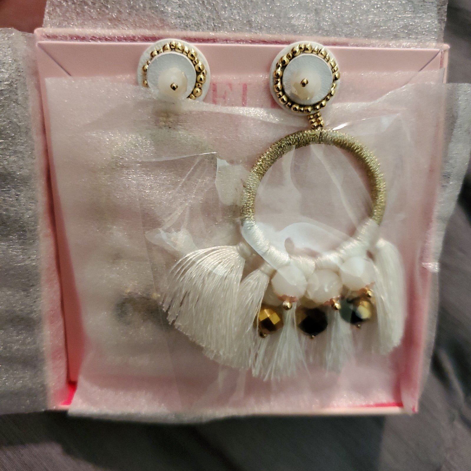 Stella and dot white tassel earrings sale