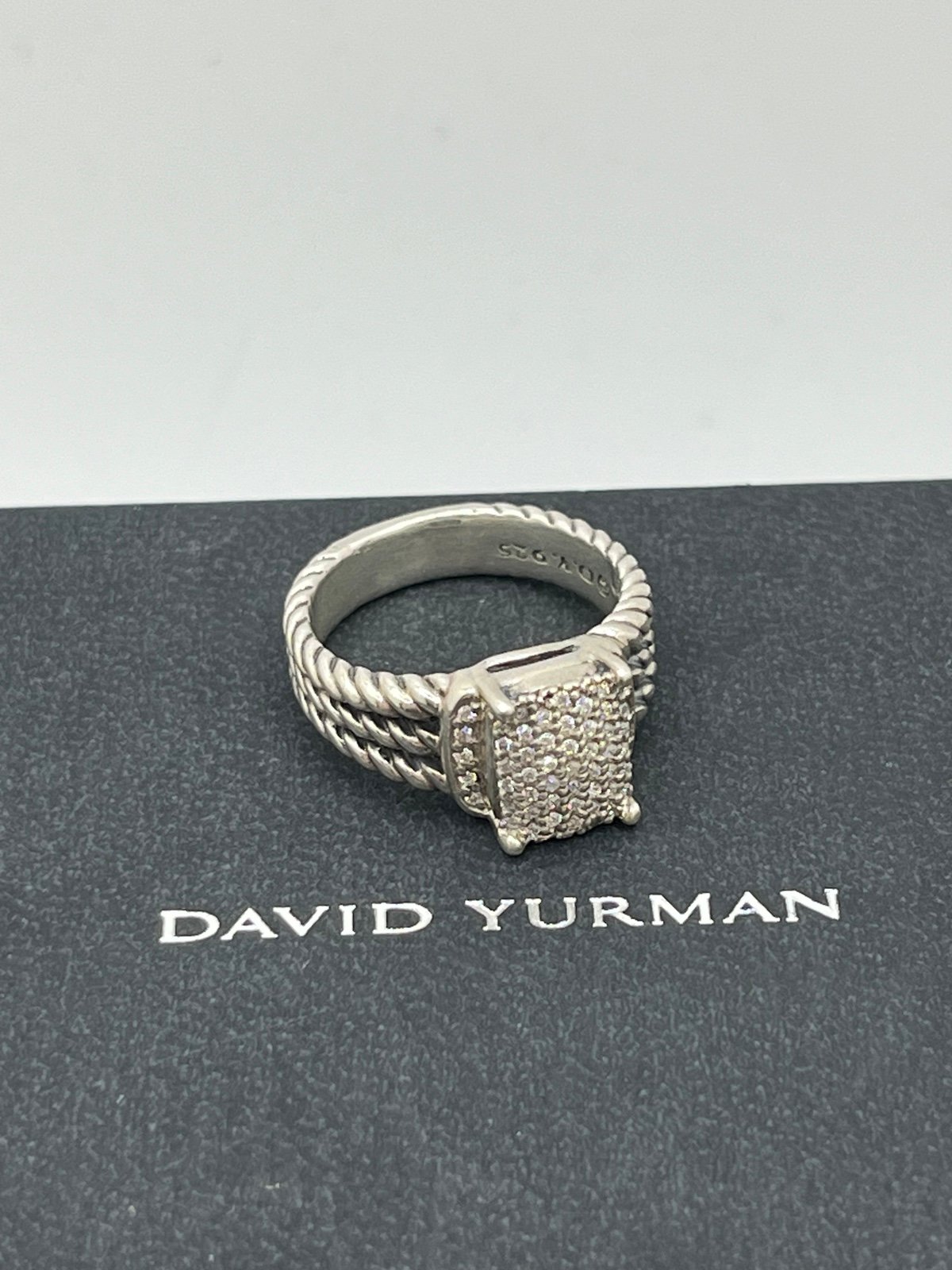 David Yurman Petite David Yurman Sterling Silver Wheaton Diamonds Ring