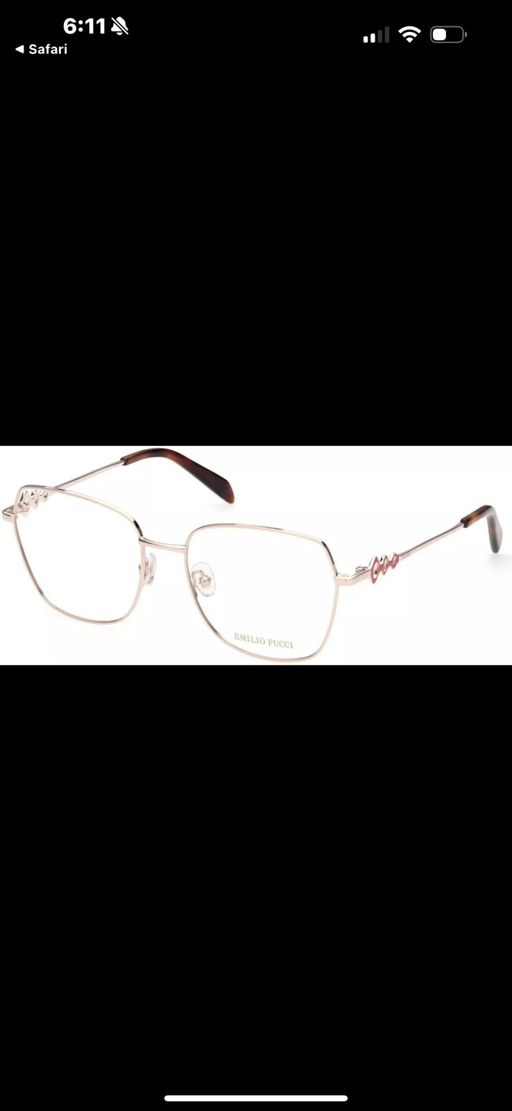 Emilio Pucci EP5179 028 Gold Metal Cat Eye Optic Eyeglasses Frame