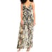Tanya Taylor Dress Women 00 Black Floral Print Linen Silk Ruched Lovette Maxi