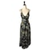 Tanya Taylor Dress Women 00 Black Floral Print Linen Silk Ruched Lovette Maxi