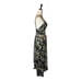 Tanya Taylor Dress Women 00 Black Floral Print Linen Silk Ruched Lovette Maxi
