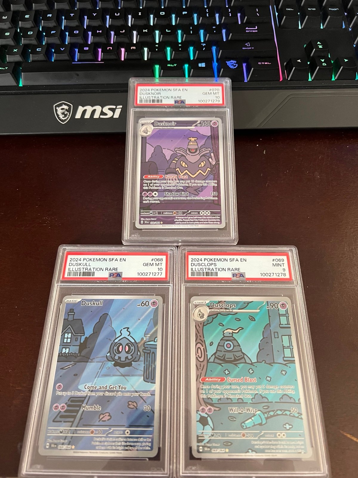 Duskull PSA 10, Dusclops PSA 9, Dusknoir PSA 10 Sequential