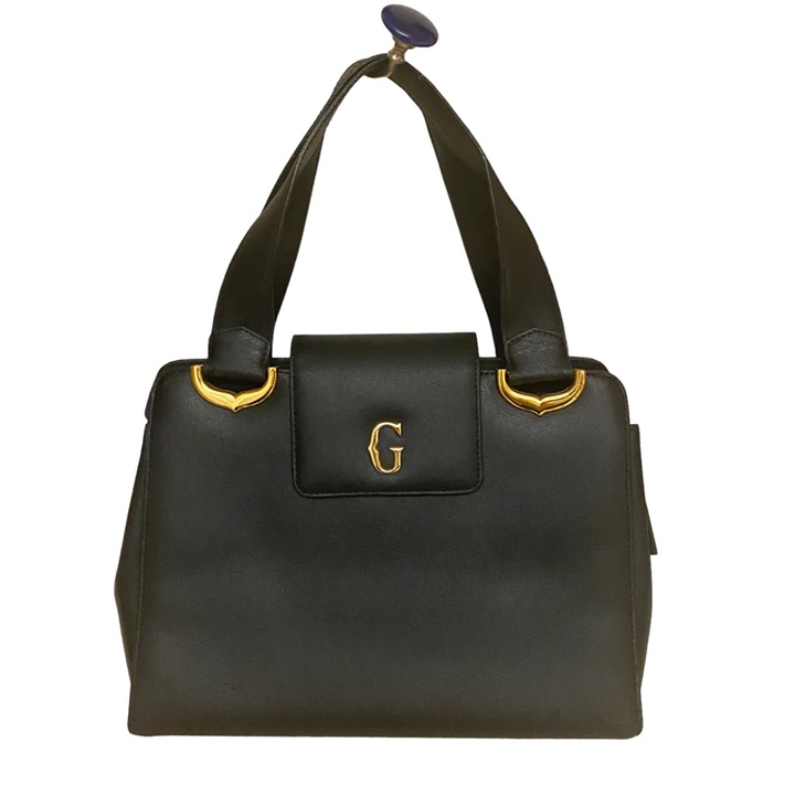 Gillian Black Leather Hand Bag