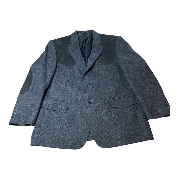 BAR WS Mens Blazer Sport Coat Two Button Casual Jacket 44R Western Tweed Suits