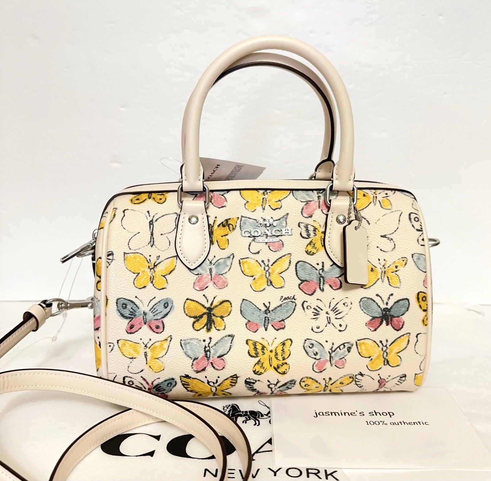 NWT Coach Rowan Satchel Bag With Butterfly Print CAK07