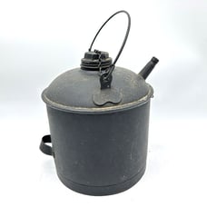 Antique EAGLE Railroad Oil Kerosene Can Short Spout Chained & Handle