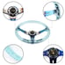 NEW JDM TRD Universal 6-Hole 350mm Deep Dish Teal Crystal Bubble Steering Wheel