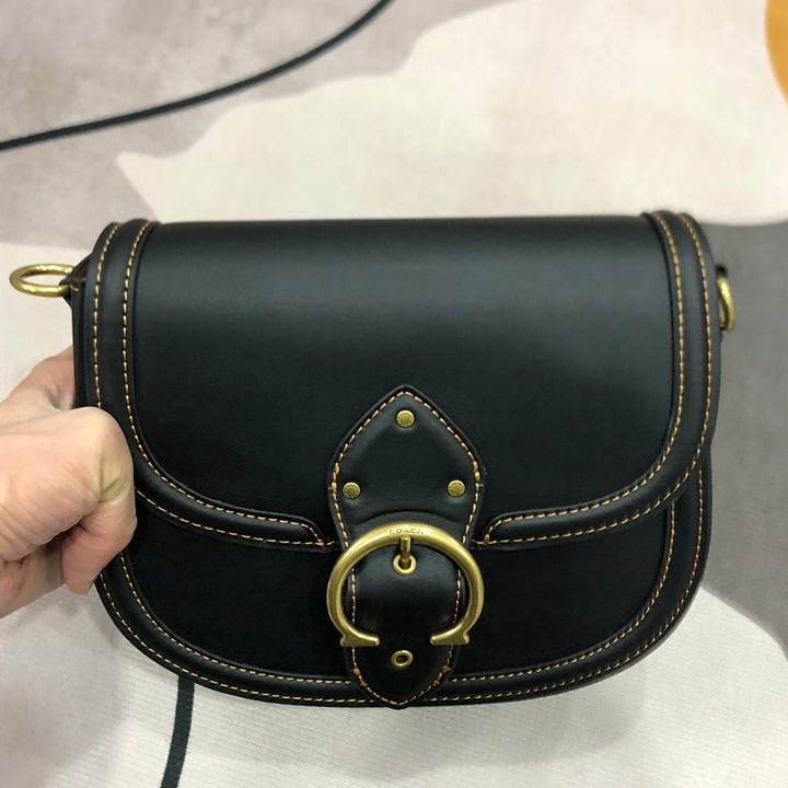 Coach Black Glovetanned Leather Saddle Bag