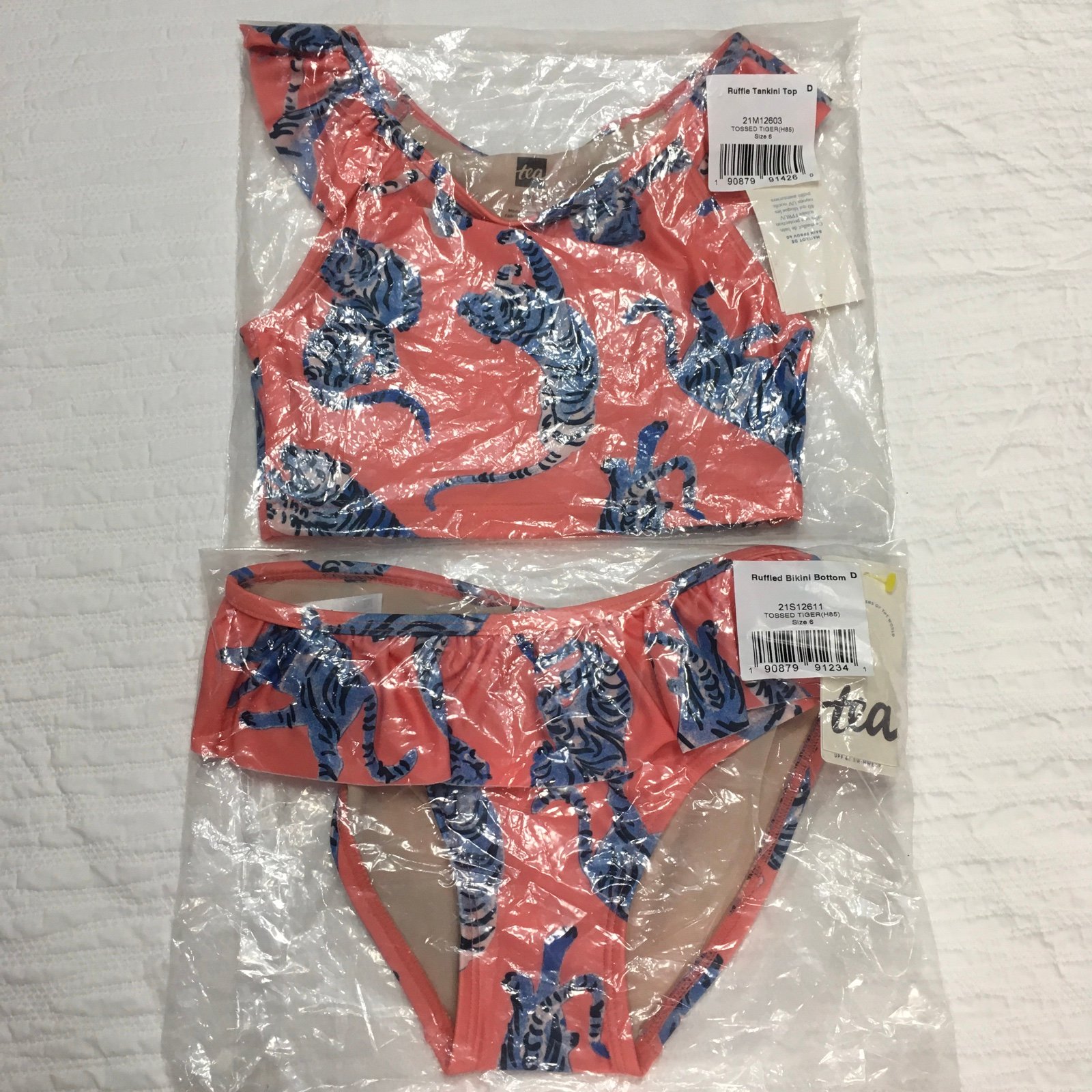 Size 6 Tiger Ruffle Bikini